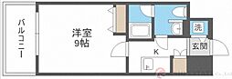 プラウドフラット新大阪 1Kの間取図画像