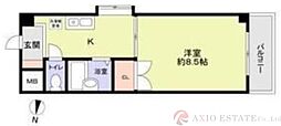 フローラルタワーアイ 1Kの間取図画像