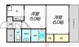 ハイツ新和 2Kの間取図画像