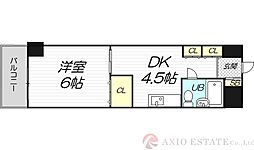 東三国グランドハイツ北 1DKの間取図画像