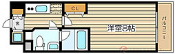 プラウドフラット新大阪 1Kの間取図画像