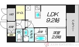 エル・セレーノ新大阪北 2階1LDKの間取り