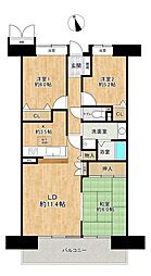 バンベール木場 3LDKの間取図画像