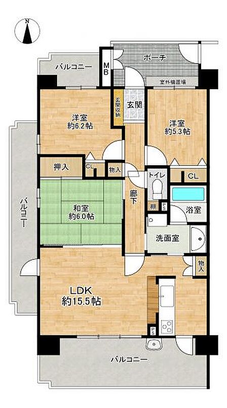 3LDK 間取り