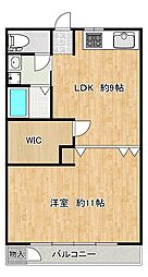 オリエンタルグリーンコーポラス 1LDKの間取図画像