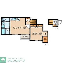 ベルヴィル三軒茶屋 1LDKの間取図画像