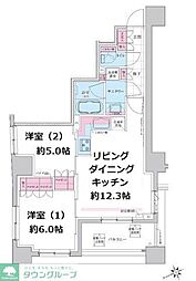 ステラメゾン三軒茶屋 2LDKの間取図画像