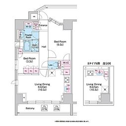 COMFORIA世田谷上馬 2LDKの間取図画像