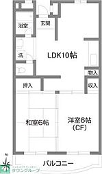ファルム烏山 2LDKの間取図画像
