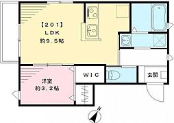 ハイフラッツ 1DKの間取図画像
