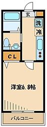 AKマンション7 1Kの間取図画像