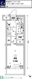 スカイコートパレス駒沢大学2 1Kの間取図画像