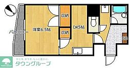 エックス-アン 1DKの間取図画像