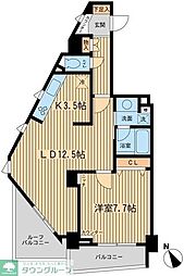 東京メトロ千代田線 代々木上原駅 徒歩12分の賃貸マンション 6階1LDKの間取り
