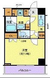 ガリシア用賀 2階1Kの間取り