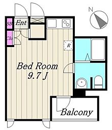 イイダアネックス8 3階ワンルームの間取り