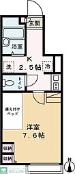 ロレッタ用賀 1階1Kの間取り