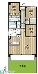 久我山ガーデンヒルズ十番館 1階3LDKの間取り