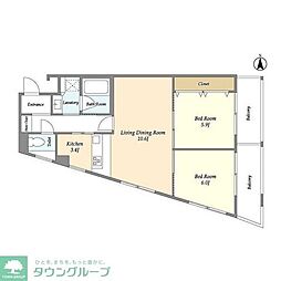 Ｇｒａｎ　Ｄｕｏ三軒茶屋IV 3階2LDKの間取り