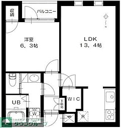 ギャラリー18 1階1LDKの間取り