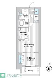 アビティグランデ砧　（Ｂ棟） 4階1LDKの間取り