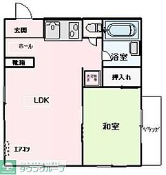 コーポせせらぎ 1階1LDKの間取り