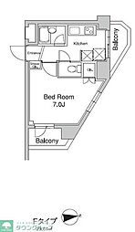 プラウドフラット代々木上原 6階1Kの間取り