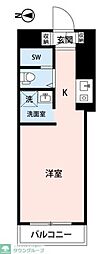 ペガサスマンション経堂 2階ワンルームの間取り