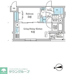 デュオフラッツ千歳船橋 1LDKの間取図画像