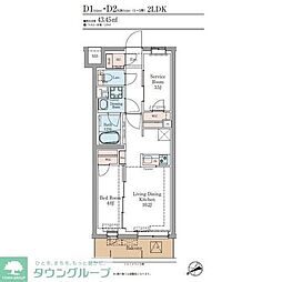 LUMINOUSつつじヶ丘 2LDKの間取図画像