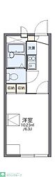 レオパレスコア 1Kの間取図画像
