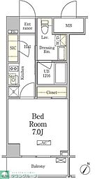 パークペルル池尻 1Kの間取図画像