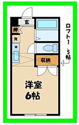 グルクスハイム経堂 ワンルームの間取図画像