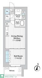 アビティグランデ砧 1LDKの間取図画像