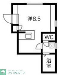 SAKURAAXIS用賀 1Kの間取図画像