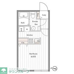 ZESTY豪徳寺 ワンルームの間取図画像