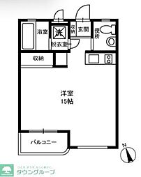 メゾンアンドー ワンルームの間取図画像