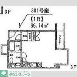 イイダアネックス7 ワンルームの間取図画像