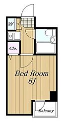 フェルテロアール祐天寺 1Kの間取図画像