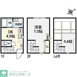notes 1DKの間取図画像