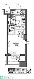プラウドフラット三軒茶屋 1Kの間取図画像