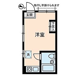 ソレイユ経堂 ワンルームの間取図画像