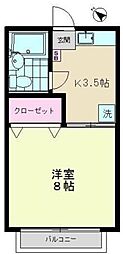 グリーンハイム烏山 1Kの間取図画像