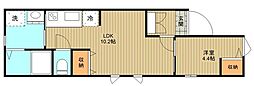 (仮称)HMT豪徳寺 1LDKの間取図画像