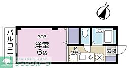 エスポアールK&A 1Kの間取図画像