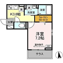 GreenCorpo2 1Kの間取図画像