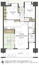 コアマンションルネス九品寺 3LDKの間取図画像