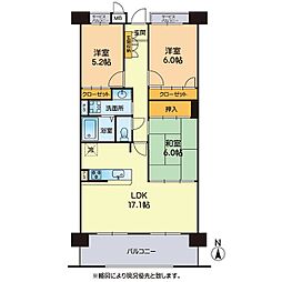 ハウベストマンション田迎一番館 3LDKの間取図画像