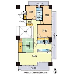 サーパスシティ熊本 4LDKの間取図画像