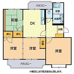 タサキハイツ86 4DKの間取図画像